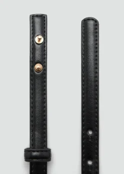 MANGO Thin belt with metal detail Black New