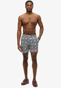 Superdry TILE PRINT 16 SWIM SHORT Navy tala tile Hot