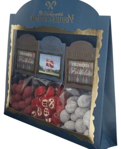 Tillykke-Gaveæske med danske flag bolcher og choko-mandler>Almuegaarden New
