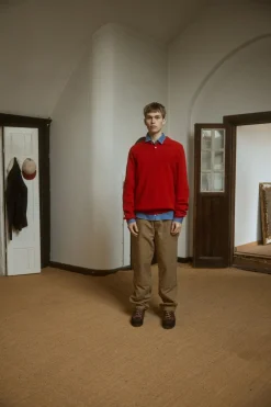 Forét TIMBER BRUSHED POLO KNIT Red Clearance