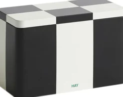 Hay Tin Container-Medium-Black and off-