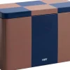 Hay Tin Container-Medium-Brown and midnight blue