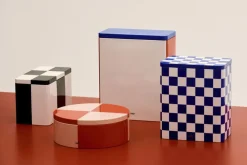 Hay Tin Container-Round-Red and soft pi