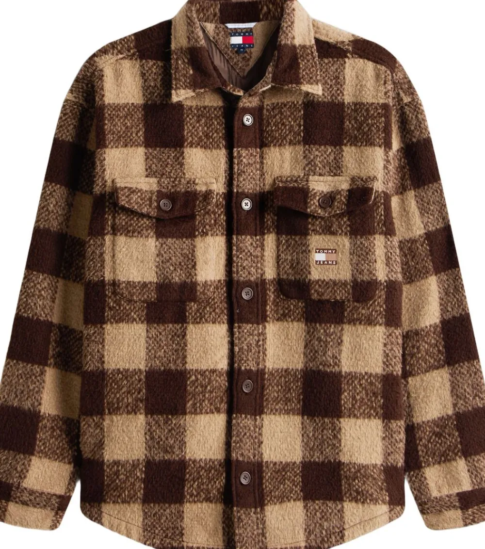 Tommy Hilfiger TJM CHECK OVERSHIRT EXT Rich brown / buffalo check Sale