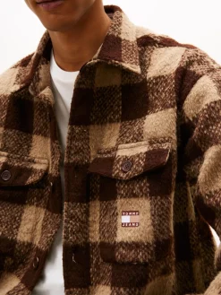 Tommy Hilfiger TJM CHECK OVERSHIRT EXT Rich brown / buffalo check Sale