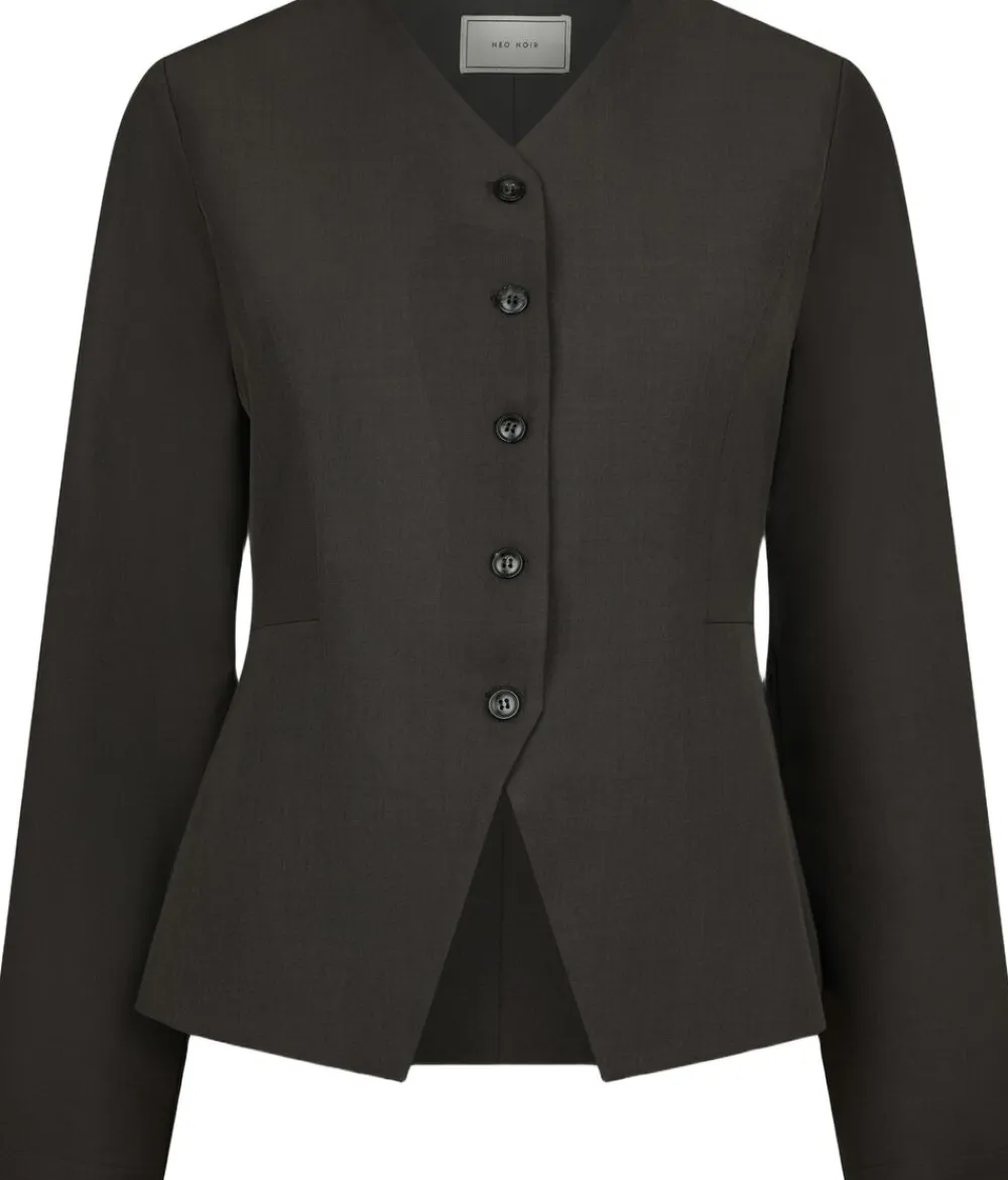 Neo Noir Toots Structure Blouse Dark grey Discount