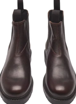Les Deux Trais Grain Leather Chelsea Boot Brown Clearance