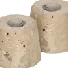 Uyuni Travertine Candleholder mini taper, S, Desert beige, 2-pack, Hot
