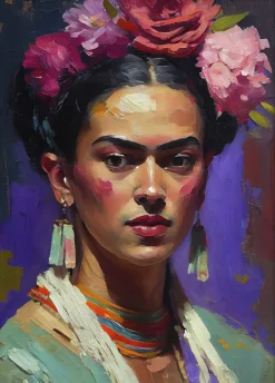 Poster & Frame Treechild - Portrait Of Frida Flerfarvet New