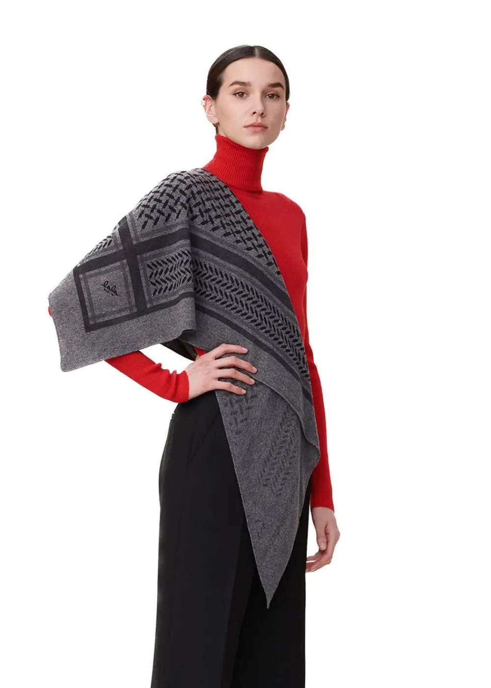 Lala Berlin Triangle Trinity Classic M - 100% cashmere Lubecca dark grey melange Best