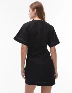 Topshop TSHEIDI SS MINI DRESS Black