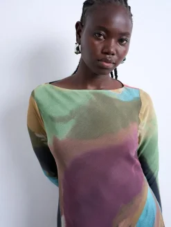 Topshop TSSOFIE LS DRESS Chocolate brown Hot