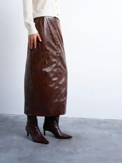 Dame Topshop TSWENDY PU MIDI SKIRT