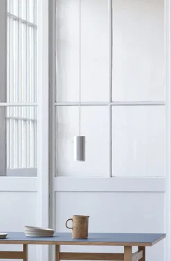 Moebe Tube Pendant, Brushed Aluminium, Large