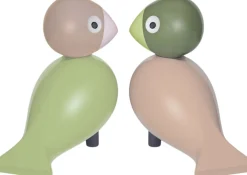 Turtelduer H9 cm lys grøn/rosa 1 par>Kay Bojesen Online