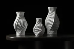 Kähler Twist Vase H25 cm hvid porcelæn