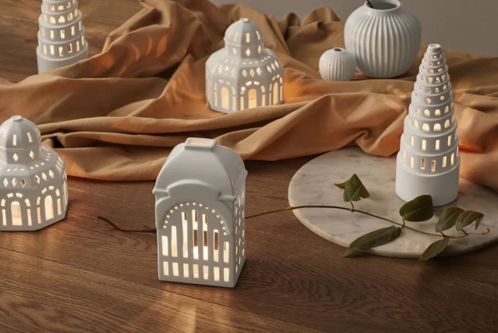 Kähler Urbania lyshus Glassalen hvid