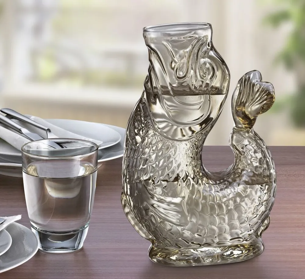 Vandkaraffel fisk, beige, glas, NEMO>CILIO Online