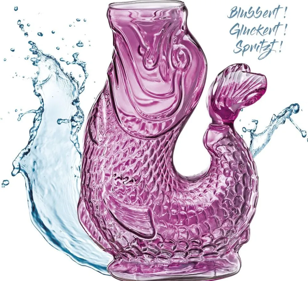 Vandkaraffel fisk, lilla, glas, NEMO>CILIO Discount