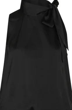 Neo Noir Veda Drapy Satin Top Black New