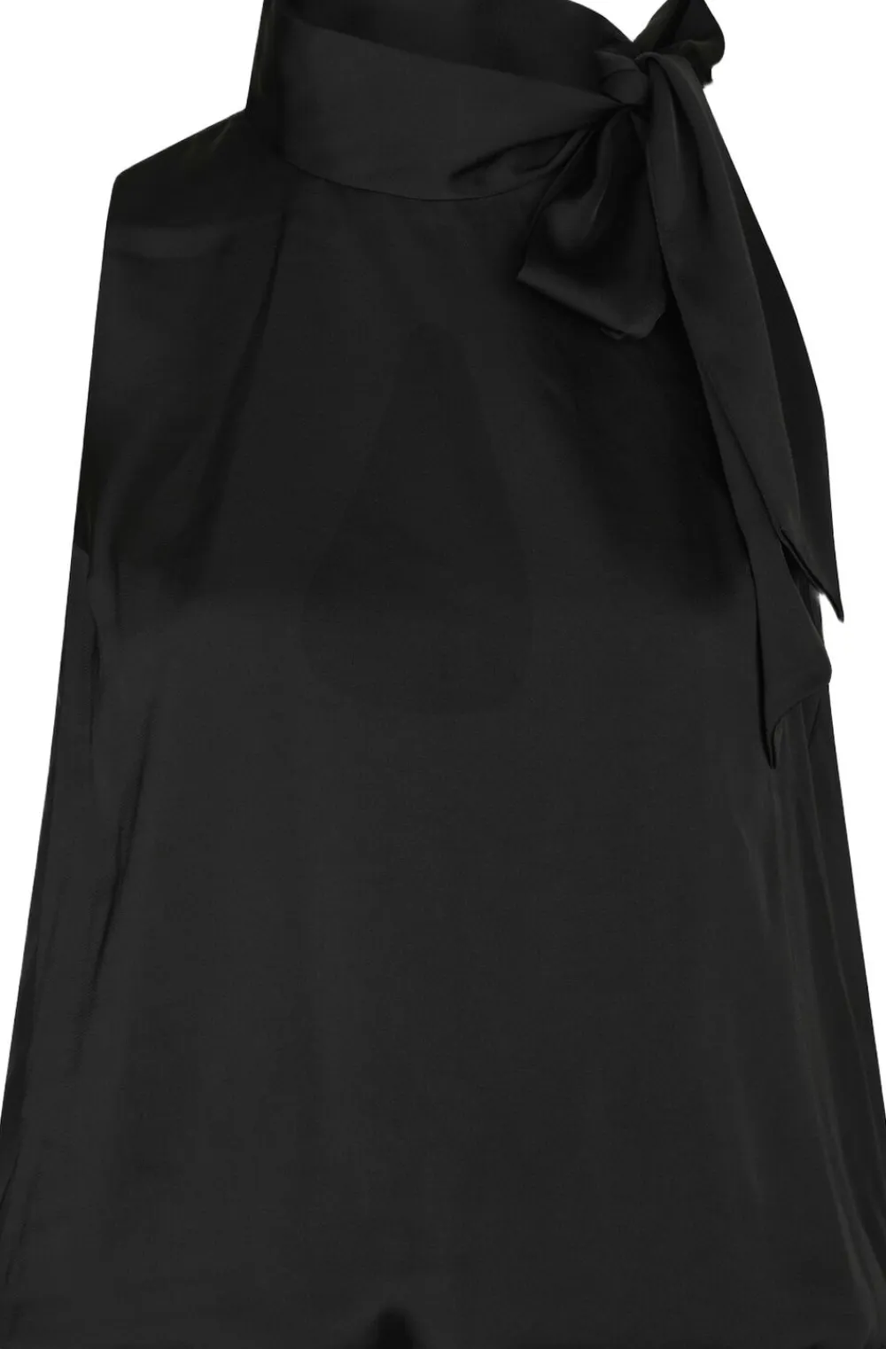 Neo Noir Veda Drapy Satin Top Black New