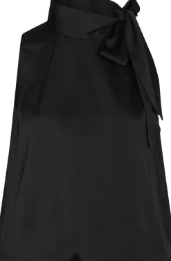 Neo Noir Veda Drapy Satin Top Black New