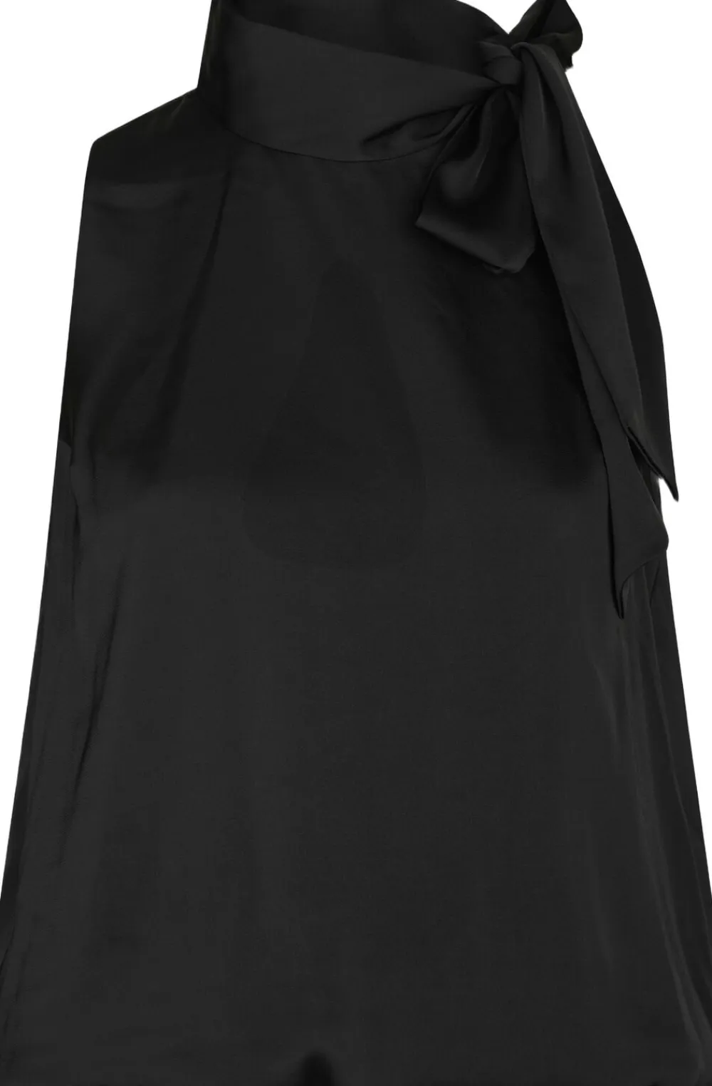 Neo Noir Veda Drapy Satin Top Black New