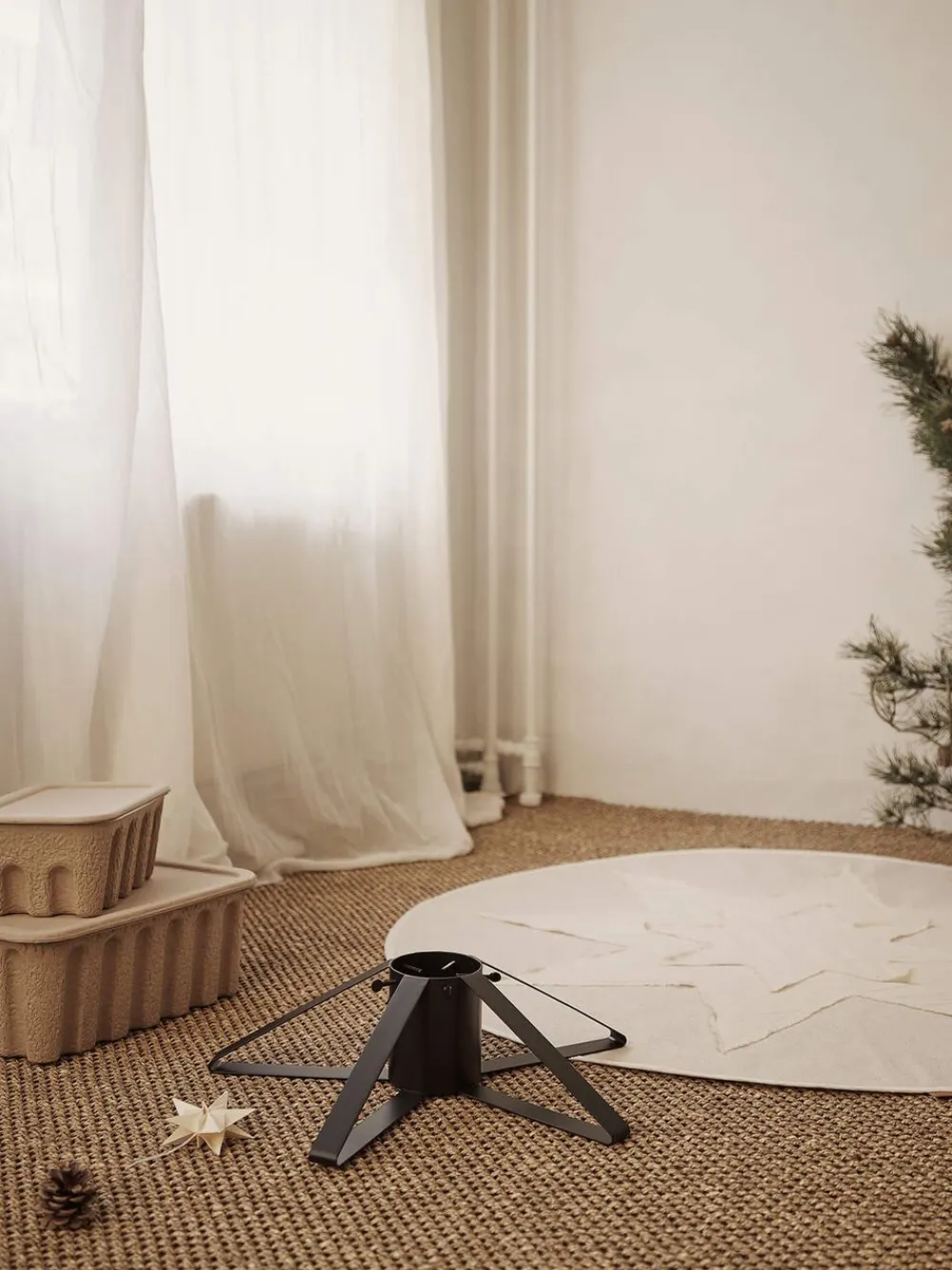 Ferm Living Vela Star Christmas Tree Blanket - Natural