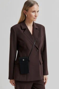 Second Female Verla Leather Phone Bag Black Clearance