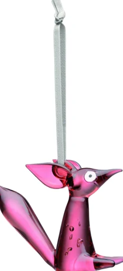 Vulpes orament siddende 80mm kirsebærrød>Iittala Clearance