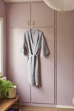 Dame Hay Waffle Bathrobe-Grey