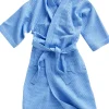 Hay Waffle Bathrobe-Sky blue Online