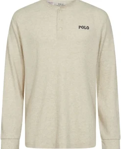 Polo Ralph Lauren Waffle-Knit Henley Sleep Shirt Oatmeal heather Sale