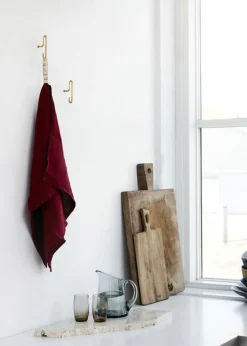 Wall Hook, Matt Gold, Small x2><noscript><img width=