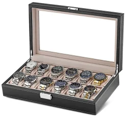 Ditur Watch Box 12 Watches Black Syntheti Sort