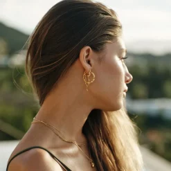 Camille Brinch Jewellery Wavy Sparkly Heart Earlines Gold Online