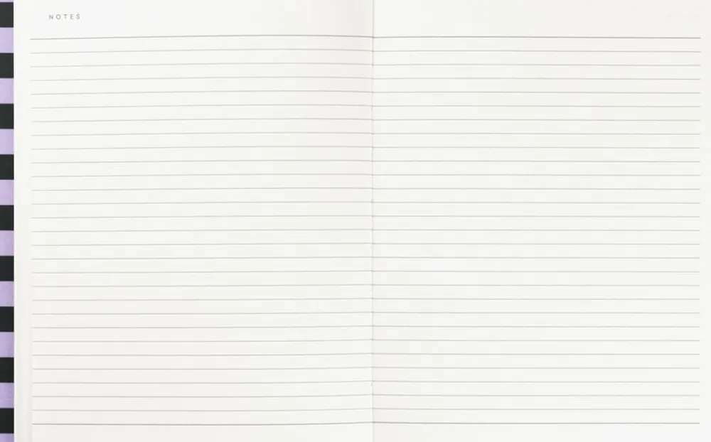 Notem Weekly Planner med syet ryg, Rosa og grøn stribe