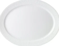White Fluted Dish Oval 35cm>Royal Copenhagen New