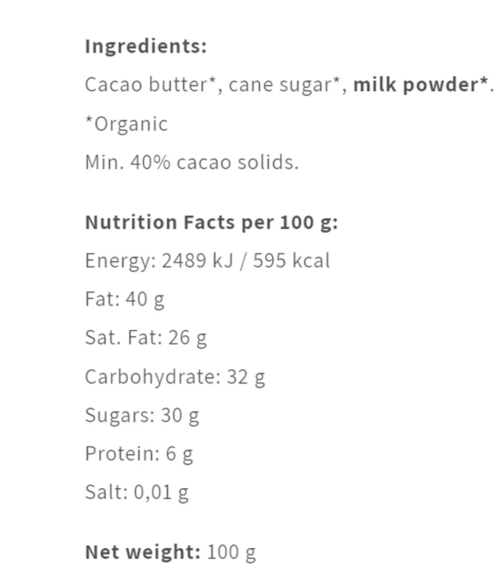 White Organic 40% 100 g økologisk>Friis-Holm Hot