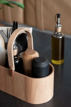 Wood Tray Caddy, Oak, 12x23x10 cm><noscript><img width=