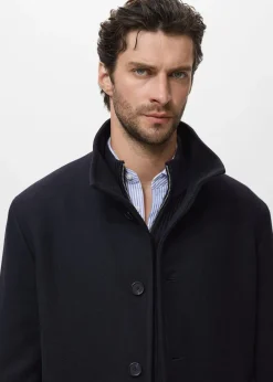 MANGO Wool funnel neck coat