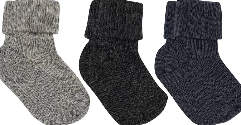 Børn mpKids Wool rib baby socks 3 pack