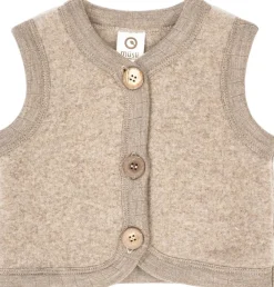 Müsli by Green Cotton Woolly fleece vest Balsam melange Hot