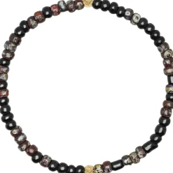 Nialaya Wristband with Dark Japanese Miyuki Beads Black / grey Hot