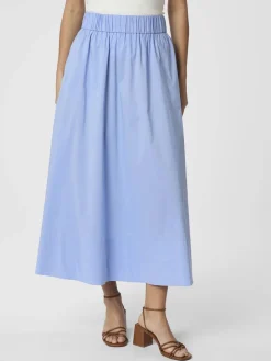 Neo Noir Yara Long Poplin Skirt Sky blue Clearance