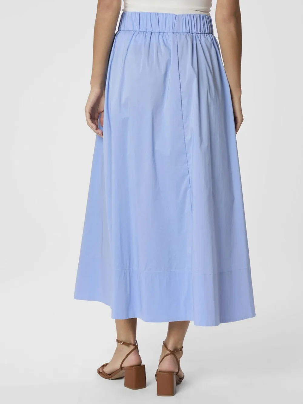 Neo Noir Yara Long Poplin Skirt Sky blue Clearance