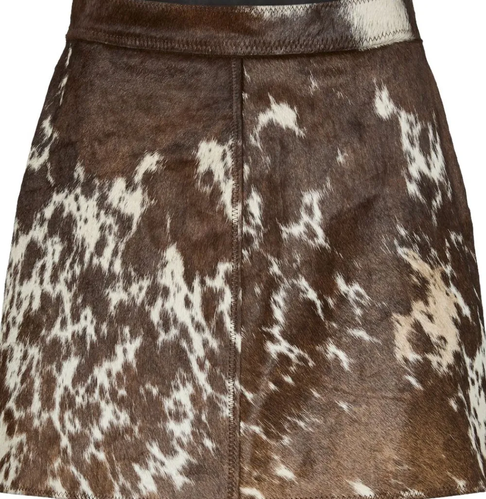 YAS CAROLINE HW COW LEATHER SKIRT - Chocolate brown/cow print Hot