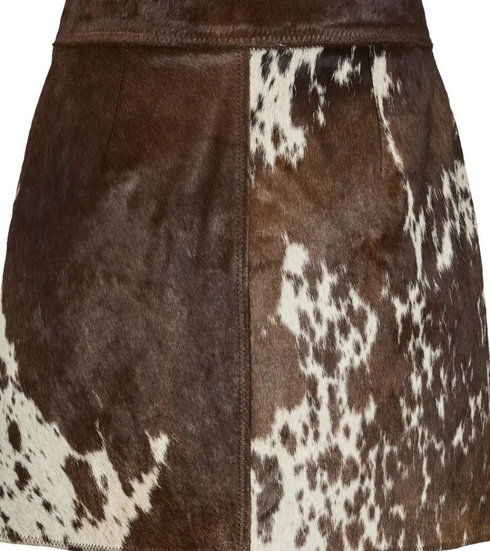 YAS CAROLINE HW COW LEATHER SKIRT - Chocolate brown/cow print Hot