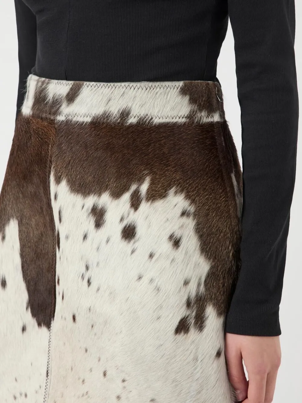 YAS CAROLINE HW COW LEATHER SKIRT - Chocolate brown/cow print Hot