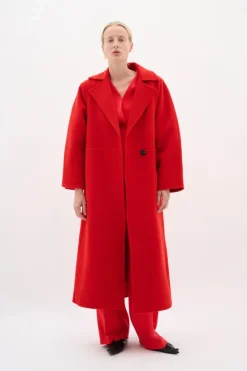 InWear YillaIW Long Wool Coat Cranberry Hot